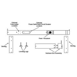 Electrical sub base kit - 265 volt - 15 or 20 amp - w/ NEMA 7 - 20R receptacle & leveling legs - Electrical sub base kit view