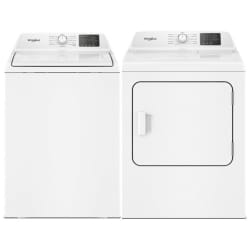 Side-by-Side Top Load Washer and Gas Dryer Set in White - Side-by-Side Washer & Dryer Set with Top Load Washer & Gas Dryer in White view