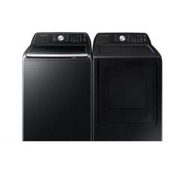 Side-by-Side Top Load Washer and Electric Dryer Set in Black - Side by Side Washer & Dryer Set with Top Load Washer and Electric Dryer in Brushed Black view