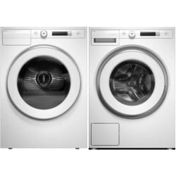 Side-by-Side Front Load Washer and Electric Dryer Set in White - Side by Side Washer & Dryer Set with Front Load Washer & Electric Smart Dryer in White view