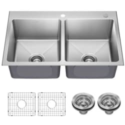 33 Inch Drop In / Top Mount Double Bowl Kitchen Sink  - 33 Inch Drop In / Top Mount Double Bowl Kitchen Sink view