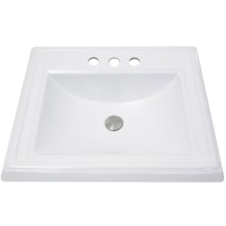 23 Inch Drop-In Single Bowl Ceramic Vanity Sink - 23 Inch Drop-In Single Bowl Ceramic Vanity Sink with Non-Porous Surface view