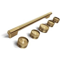 Handle and 5pc Knob Accessory Kit for 30" Commercial-Style Gas Range in Brass - Handle and 5pc Knob Accessory Kit for 30" Commercial-Style Gas Range view