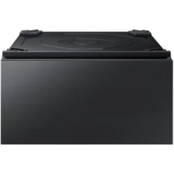 27 Inch Laundry Pedestal  - 27 Inch Laundry Pedestal with Storage Drawer: Brushed Black view