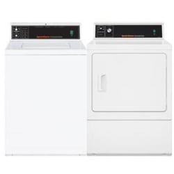 Side-by-Side Top Load Washer and Gas Dryer Set in White - Side-by-Side Washer & Dryer Set with Top Load Washer & Gas Dryer in White view