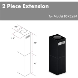 36 Inch Chimney Extensions for 10 ft. to 12 ft. Ceilings (2 Pcs.) - Chimney Extension - 2pc view