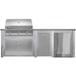 96 Inch Outdoor Kitchen Island  - Haven Outdoor™ 96" Harbor Gray Outdoor Kitchen Island view