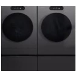 Side-by-Side on Pedestals Front Load Washer and Gas Dryer Set in Black Steel - Side-by-Side On Pedestals Washer & Dryer Set with Front Load Washer and Gas Dryer in Black Steel view