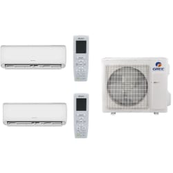 18,000 BTU Condenser  - 18,000 BTU Condenser with 2 9,000 BTU Indoor Unit Mini Split System view