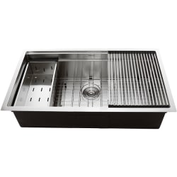 36 Inch Prep-Station Undermount Single Bowl Kitchen Sink  - 32 Inch Undermount Single Bowl Kitchen Sink Kit with 16 Gauge Stainless Steel view