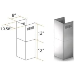 12 Inch Short Chimney Pieces for 7 ft. to 8 ft. Ceilings (2 Pcs.) - Short Chimney Pieces view