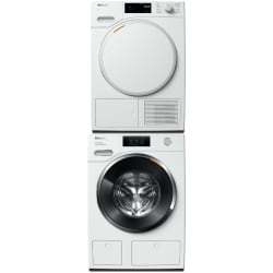 Stacking Kit  - Stacking Kit with Pull out Tray Front Load Washer and Heat Pump Dryer Set in White view