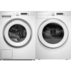 Side-by-Side Front Load Washer and Electric Dryer Set in White - Side by Side Washer & Dryer Set with Front Load Washer & Electric Dryer in White view