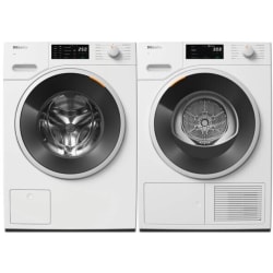 Side-by-Side Front Load Washer and Electric Dryer Set in White - Side-by-Side Front Load Washer and Electric Dryer Set in White view