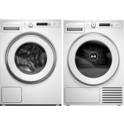 Side-by-Side Front Load Washer and Electric Dryer Set in White - Side by Side Washer & Dryer Set with Front Load Washer & Electric Dryer in White view