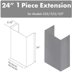 24 Inch Chimney for 30 Inch Under Cabinet Hoods - 24 Inch Chimney view