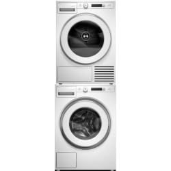 Stacked Front Load Washer and Electric Dryer Set in White - Stacked Washer & Dryer Set with Front Load Washer & Electric Dryer in White view