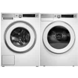 Side-by-Side Front Load Washer and Electric Dryer Set in White - Side by Side Washer & Dryer Set with Front Load Washer & Electric Dryer in White view