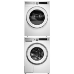 Stacked Front Load Washer and Electric Dryer Set in White - Stacked Washer & Dryer Set with Front Load Washer & Electric Dryer in White view