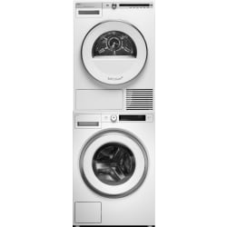 Stacked Front Load Washer and Electric Dryer Set in White - Stacked Washer & Dryer Set with Front Load Washer & Electric Dryer in White view
