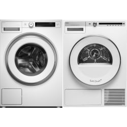 Side-by-Side Front Load Washer and Electric Dryer Set in White - Side by Side Washer & Dryer Set with Front Load Washer & Electric Dryer in White view