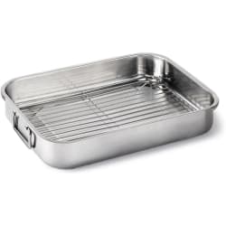 Stainless Steel Roasting Pan - Stainless Steel Roasting Pan in Front View view