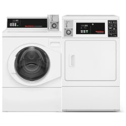 Side-by-Side Front Load Washer and Gas Dryer Set in White - Side-by-Side Washer & Dryer Set with Front Load Washer & Gas Dryer in White view