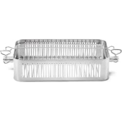 Stainless Steel Rotisserie Basket - Stainless Steel Rotisserie Basket in Front View view