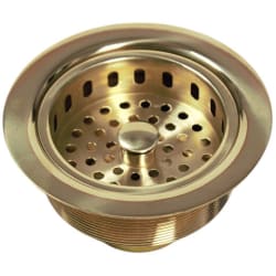 3.5 Inch Unlacquered Brass Kitchen Drain - 3.5 Inch Unlacquered Brass Kitchen Drain view