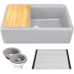 33 Inch Reversible Granite Composite Apron Sink - 33 Inch Reversible Granite Composite Apron Sink with Accessories view