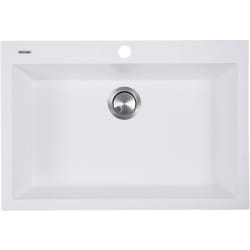 27 Inch Dualmount Granite Composite Kitchen Sink  - 27 Inch Dualmount Granite Composite Kitchen Sink with 7 7/8 Inch Bowl Depth view