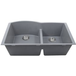 33 Inch Undermount Double Bowl Kitchen Sink - 33 Inch Undermount Double Bowl Kitchen Sink with 9 Inch Bowl Depth view