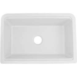 30 Inch Reversible Granite Composite Apron Sink - 30 Inch Reversible Granite Composite Apron Sink with Drain Opening view