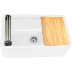33 Inch Reversible Granite Composite Apron Sink  - 33 Inch Reversible Granite Composite Apron Sink with 9 Inch Bowl Depth view