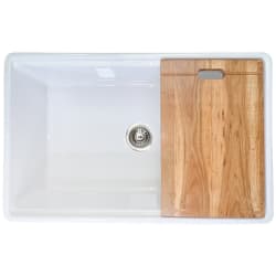 30 Inch Fireclay Reversible Workstation Farmhouse Kitchen Sink  - 30 Inch Fireclay Reversible Workstation Farmhouse Kitchen Sink with 9 Inch Bowl Depth and Accessory view