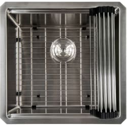 19 Inch Square Entertainment/PrepStation Undermount Kitchen Sink  - 19 Inch Square Entertainment/PrepStation Undermount Kitchen Sink with 10 Inch Bowl Depth view
