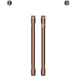 Two French Door Handles for Wall Ovens: Brushed Copper - Brushed Copper Handles view