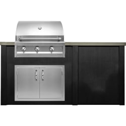 72 Inch Outdoor Kitchen Island  - Haven Outdoor™ 72" Brushed Black Outdoor Kitchen Island view