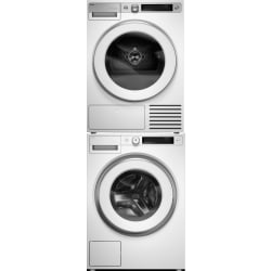 Stacked Front Load Washer and Electric Dryer Set in White - Stacked Washer & Dryer Set with Front Load Washer & Electric Dryer in White view