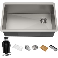Kore™ Workstation 32-Inch Undermount 16 Gauge Single Bowl Stainless Steel Kitchen Sink  - 32-Inch Undermount 16 Gauge Single Bowl Stainless Steel Kitchen Sink with WasteGuard™ Garbage Disposal view