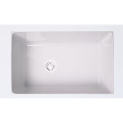 31 Inch Undermount Fireclay Kitchen Sink  - White (Strainer Not Included) view