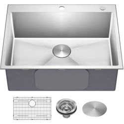 28 Inch Drop In / Undermount 16 Gauge Single Bowl 2-Hole Stainless Steel Kitchen Sink  - 28 Inch Drop In / Undermount 16 Gauge Single Bowl 2-Hole Stainless Steel Kitchen Sink view