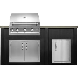 72 Inch Outdoor Kitchen Island  - Haven Outdoor™ 72" Brushed Black Outdoor Kitchen Island view
