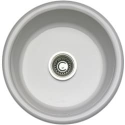 18 Inch Undermount Fireclay Round Bar Prep Sink - White (Strainer Not Included) view