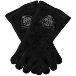 Heavy-Duty Leather Gloves in Black - Front View view