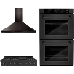 3 Piece Kitchen Appliances Package in Black Stainless Steel - Package view