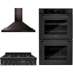 3 Piece Kitchen Appliances Package in Black Stainless Steel - Package view