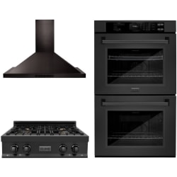 3 Piece Kitchen Appliances Package in Black Stainless Steel - Package view