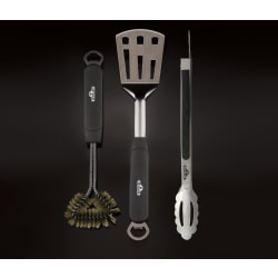 3 Piece Stainless Steel BBQ Tool Set - front view