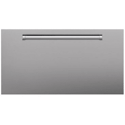Classic Stainless Drawer Panel  - Classic 36" Stainless Steel Dual Flush Inset Drawer Panel with Pro Handle - Left Hinge view